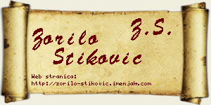 Zorilo Stiković vizit kartica